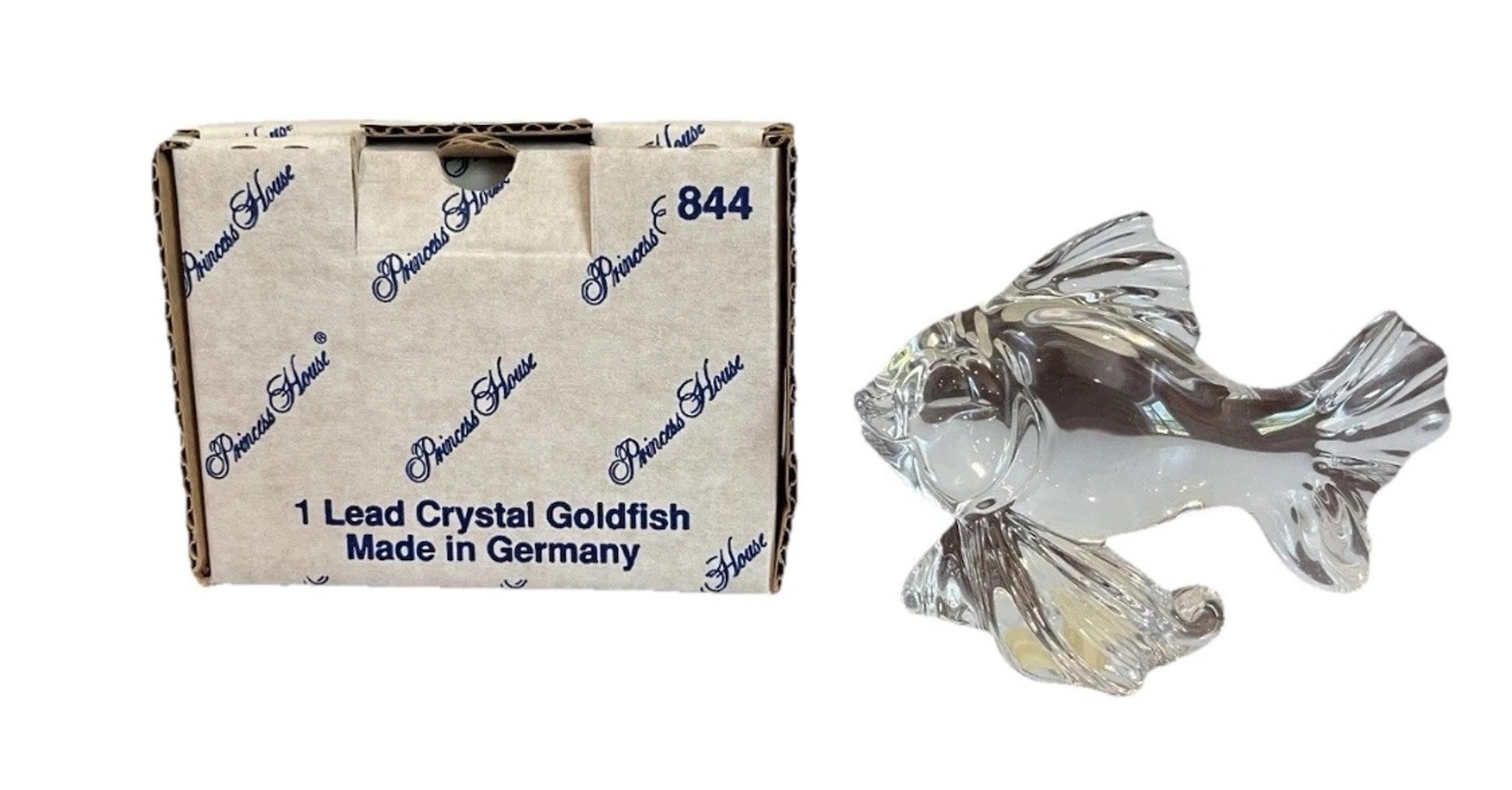 Princess House Goldfish Pets Paperweight Figurine Fish 24% Lead Crystal Germany