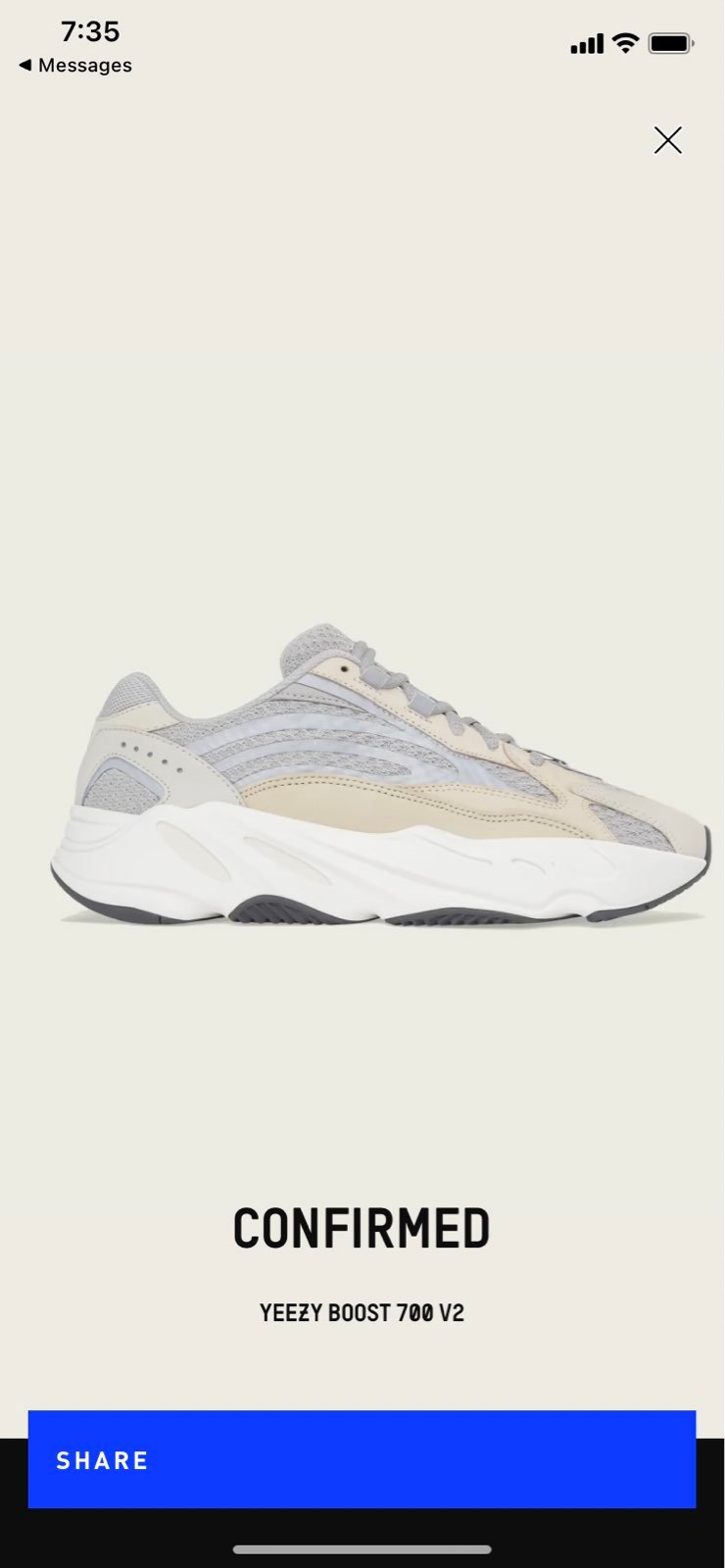 Yeezy Adidas 700 V2 cream