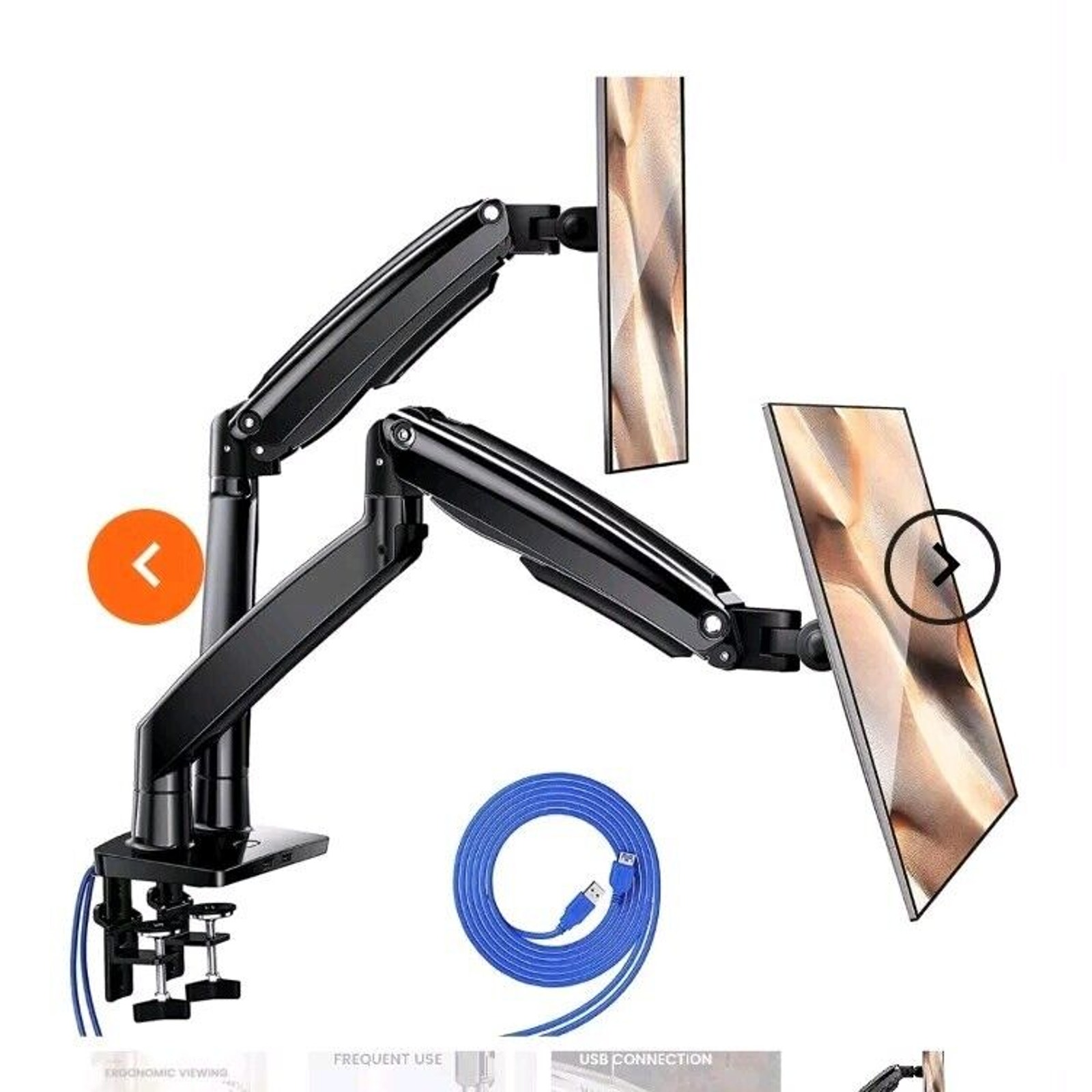 Dual Monitor Mount ErGear Flexi Full Motion Desk Mount Dual Monitors EGDS2 OIB
