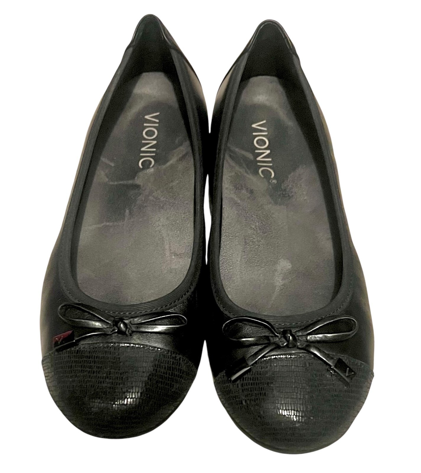 Vionic Minna Ballet Flat in Black Napa sz 6.5
