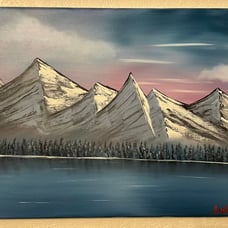 Sunset Mountain Oil Painting