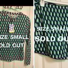 SOLD OUT DVF for Target green Geo skort AND long sleeve shirt