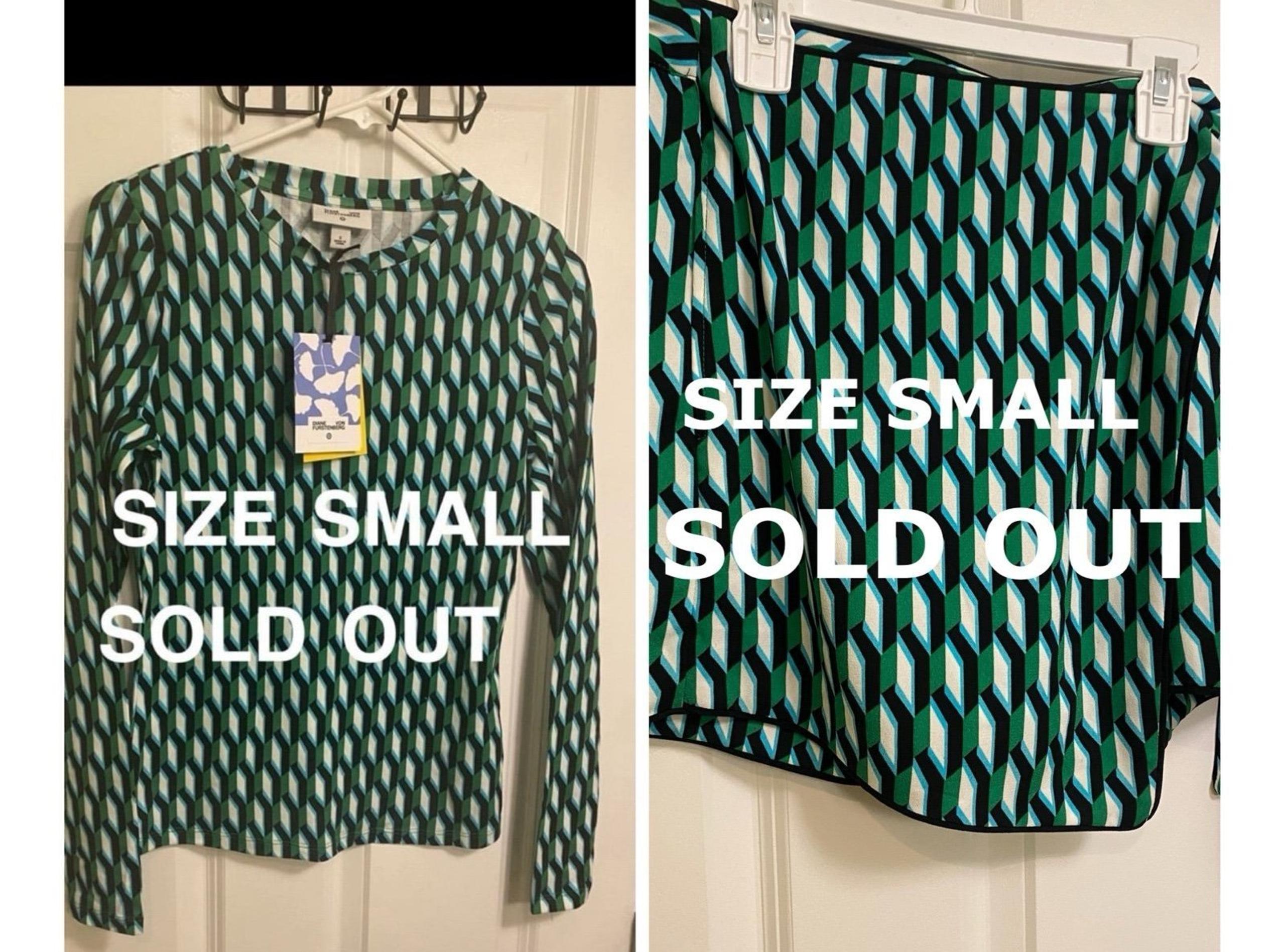 Reserved for Haute SOLD OUT DVF for Target green Geo skort AND long sleeve shirt