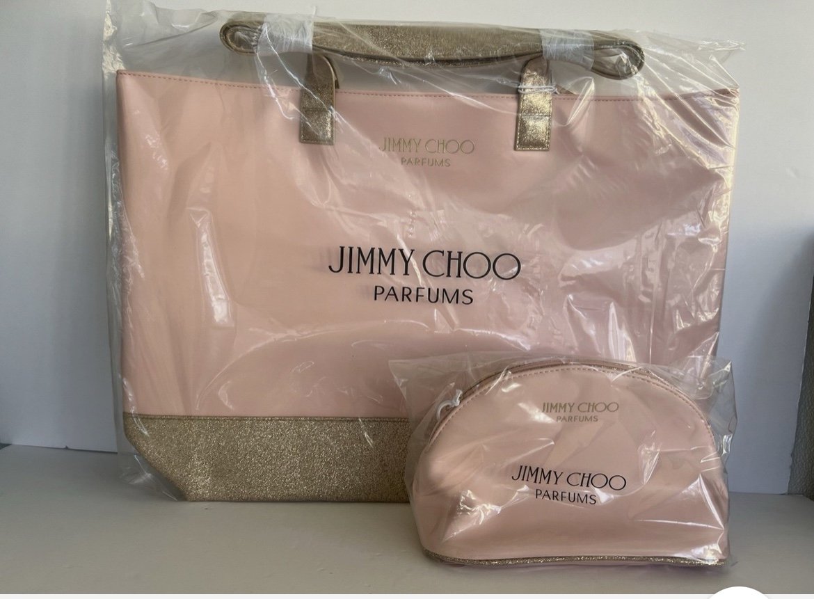 Jimmy Choo Pink and Gold Women's Bag Set