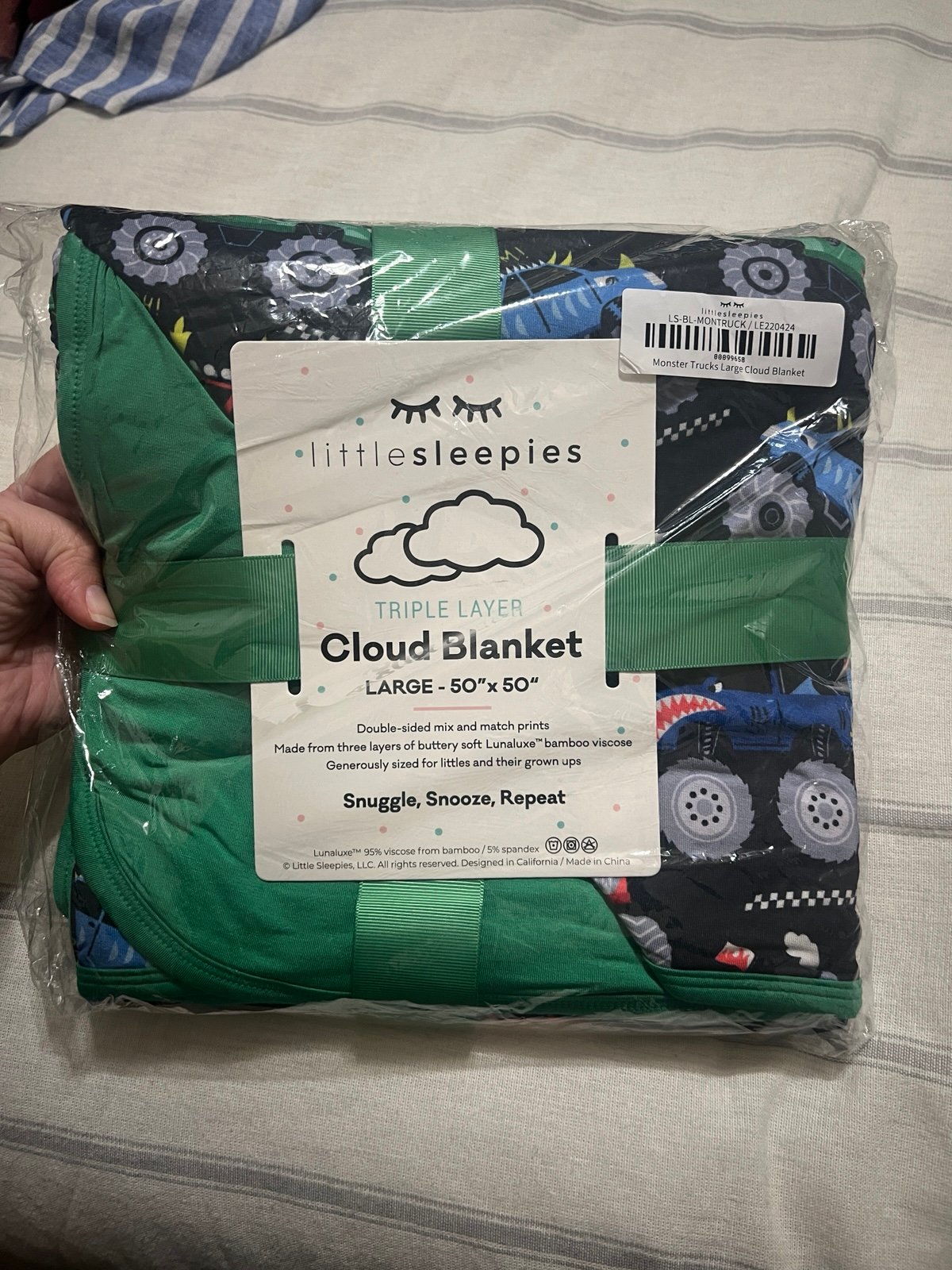 NWT Little Sleepies Monster Truck Madness Cloud Blanket