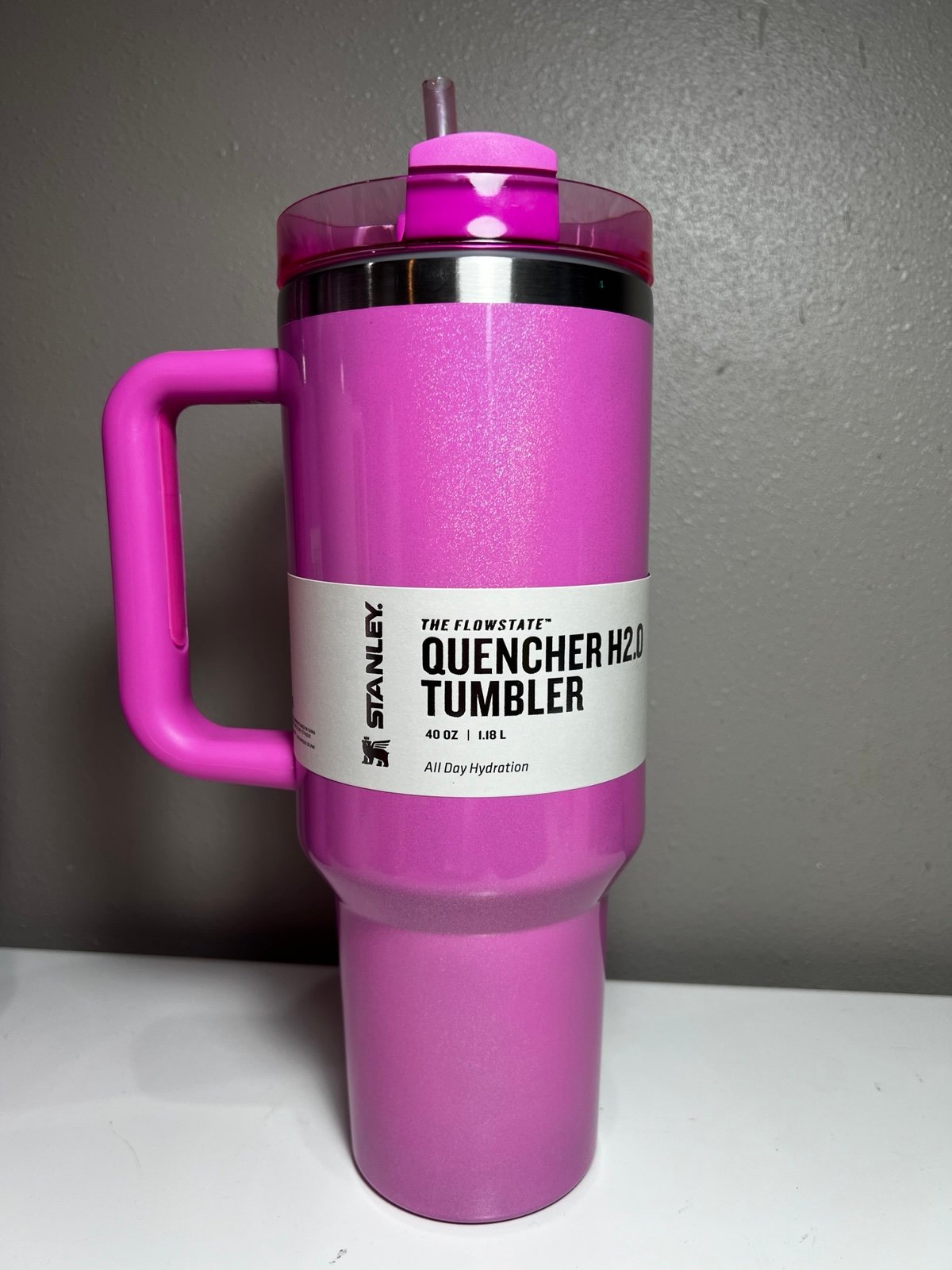 Stanley x Starbucks 2023 Winter Pink Flowstate Tumbler 40 oz DUPE BENT STRAW