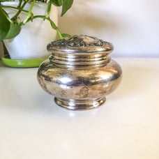 Silver Powder Puff Pot