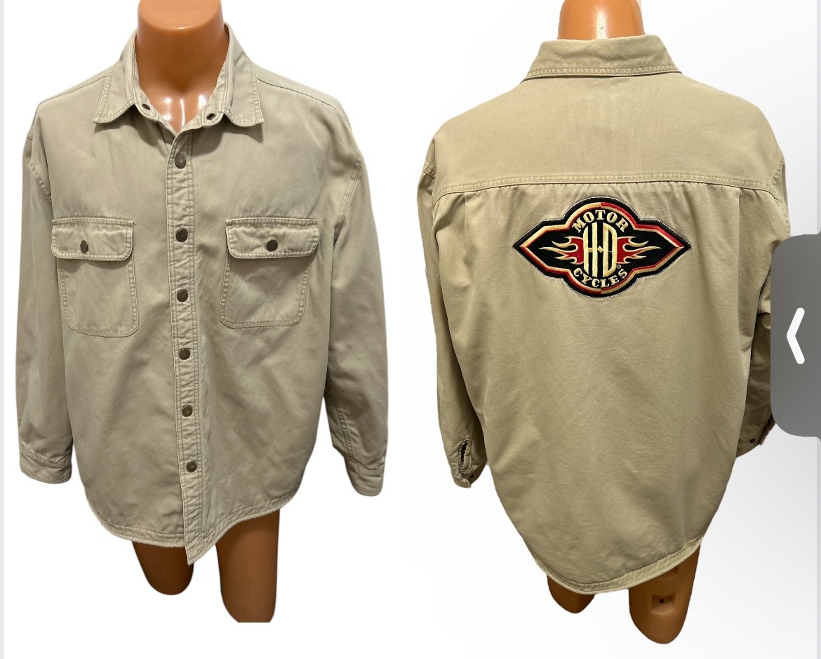 Woolrich X Harley-Davidson Tan Snap Up Lined Jacket Size XL Cotton 2 Marks *READ