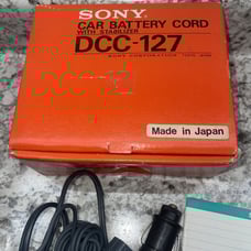 Vintage Sony DCC-127 Car Battery Cord For Automobile With Stabilizer NEW