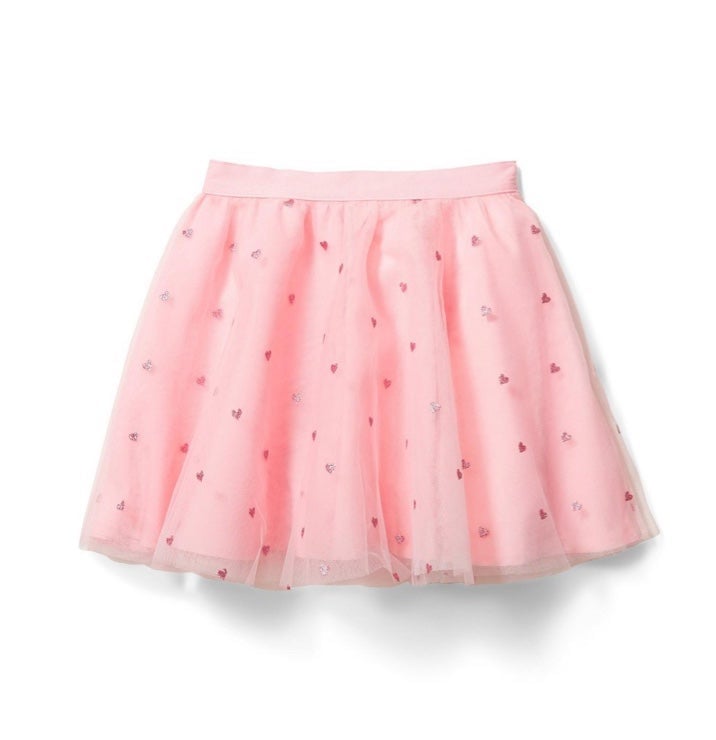 Janie&Jack Glitter Heart Tulle Skirt & Matching Bow