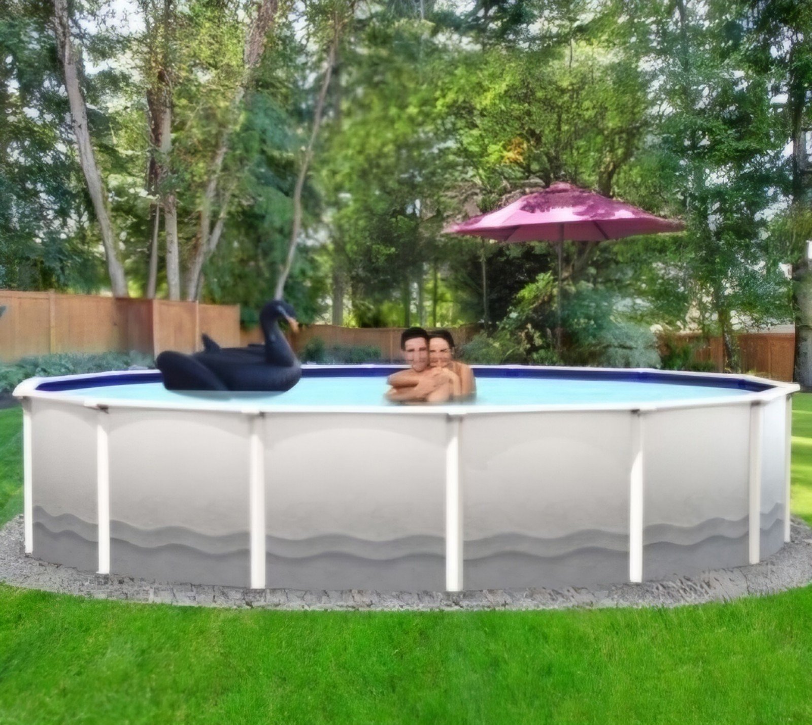 12' × 52 hybrid steel & resin round swimming pool-new accessories seperate