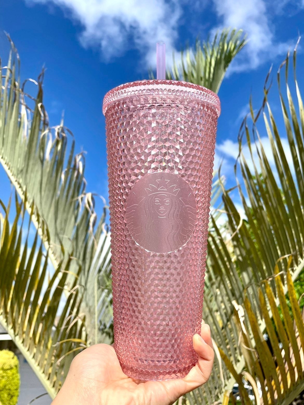RARE Starbucks Bling Pink Overseas Studded Tumbler