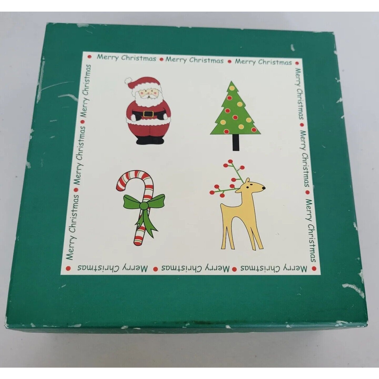 Christmas plates set of four, Square shape 7” Bia Cordon Blue Embossed plates