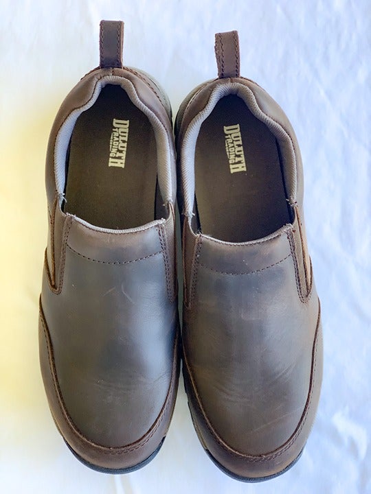 Men's Duluth Trading Wild Boar Genuine Leather Casual Walking Shoes Brown 11.5