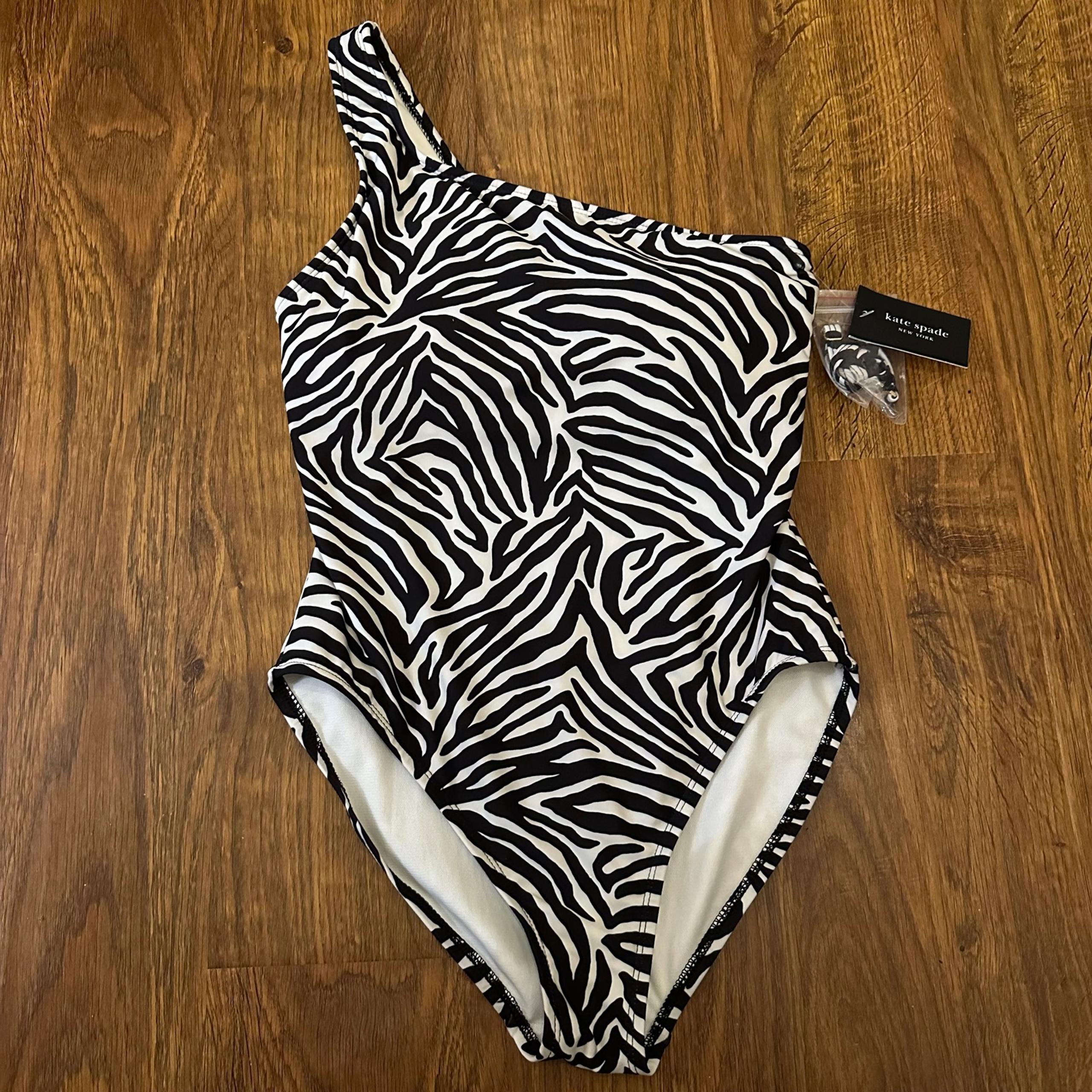 NWT Kate Spade zebra print one piece swimsuit