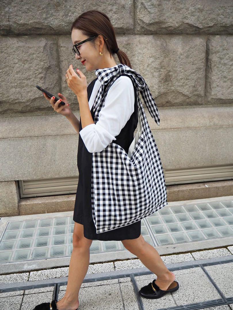 SALLURE MA MANIERE Gingham Check Bag