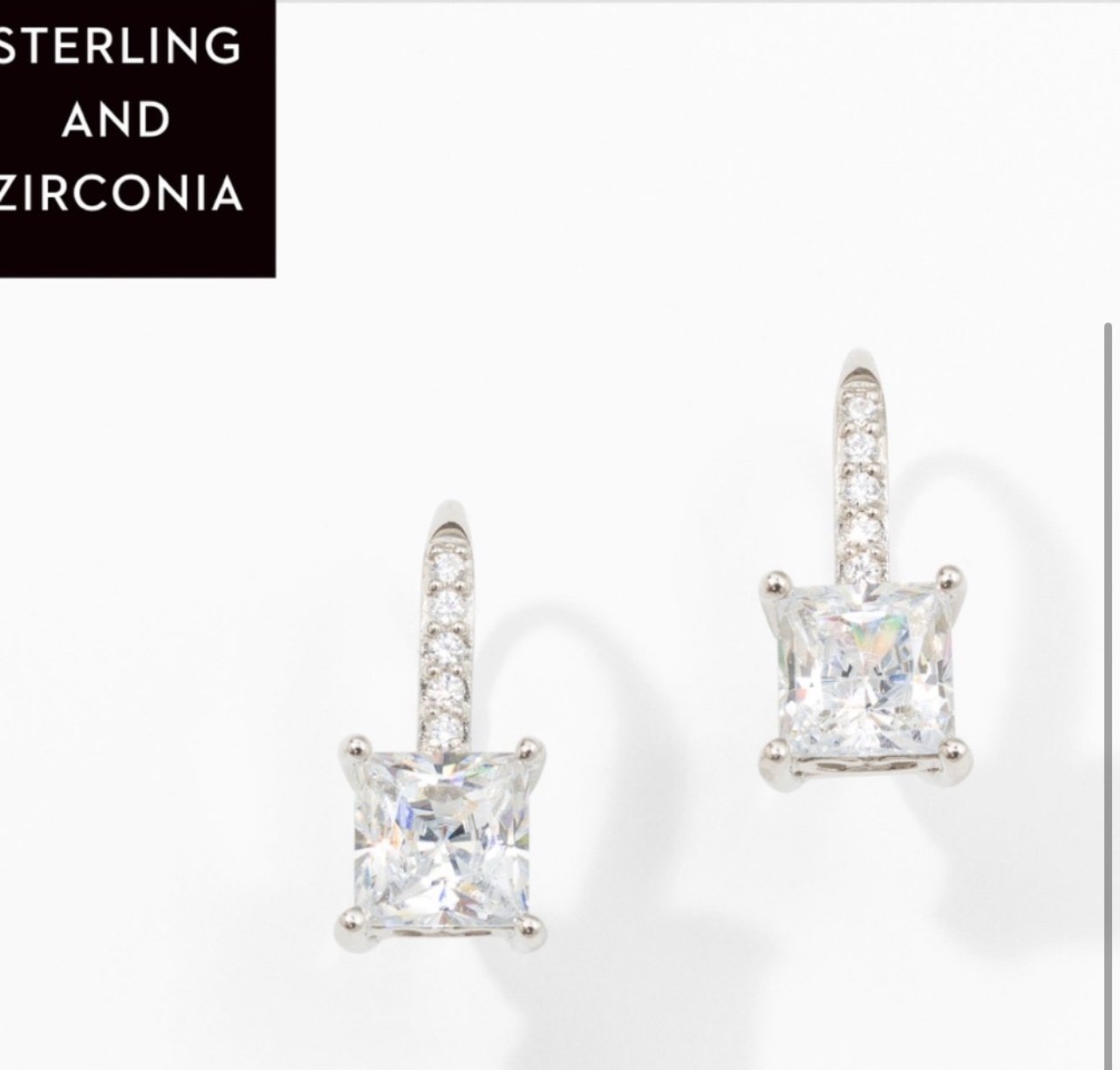 Touchstone Crystal by Swarovski LUMINOUS earrings Sterling and Zirconia BNIB