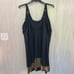 Swimsuits For All 30 Plus Size Scalloped Gold Hem Black NWOT