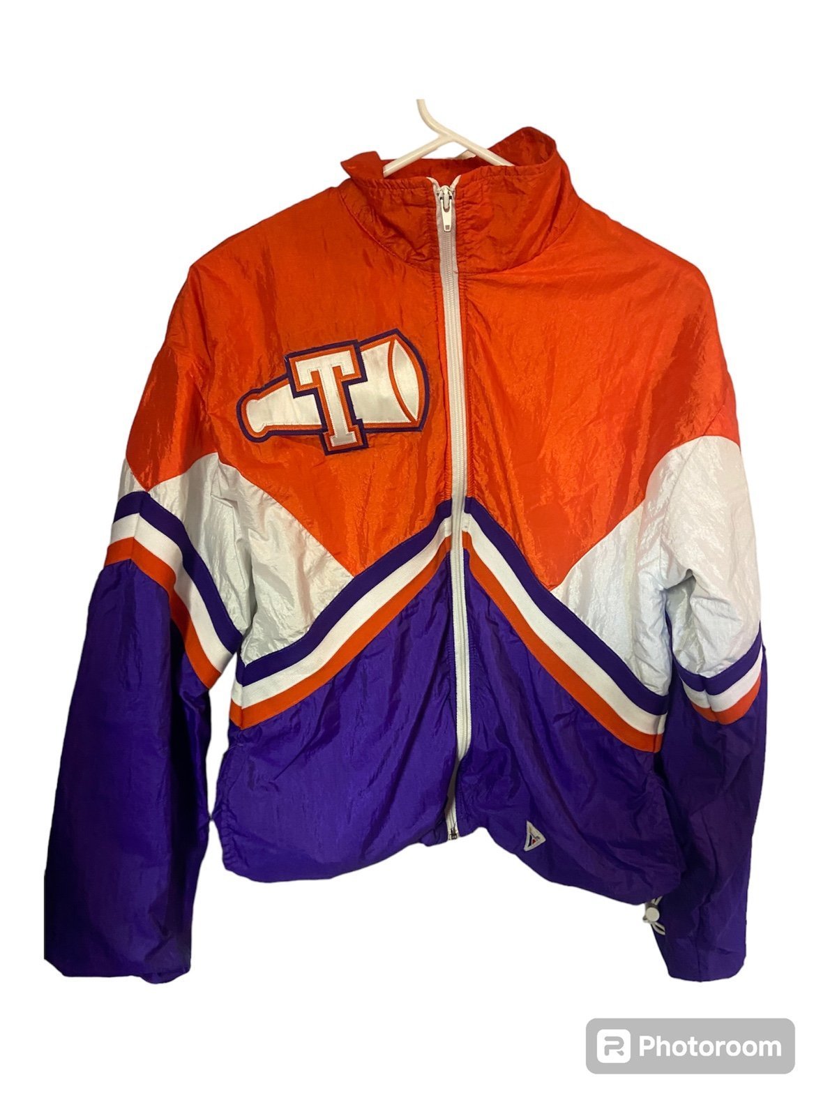 Vintage Varsity vintage zip up warmup windbreaker jacket ladies jersey knit lini