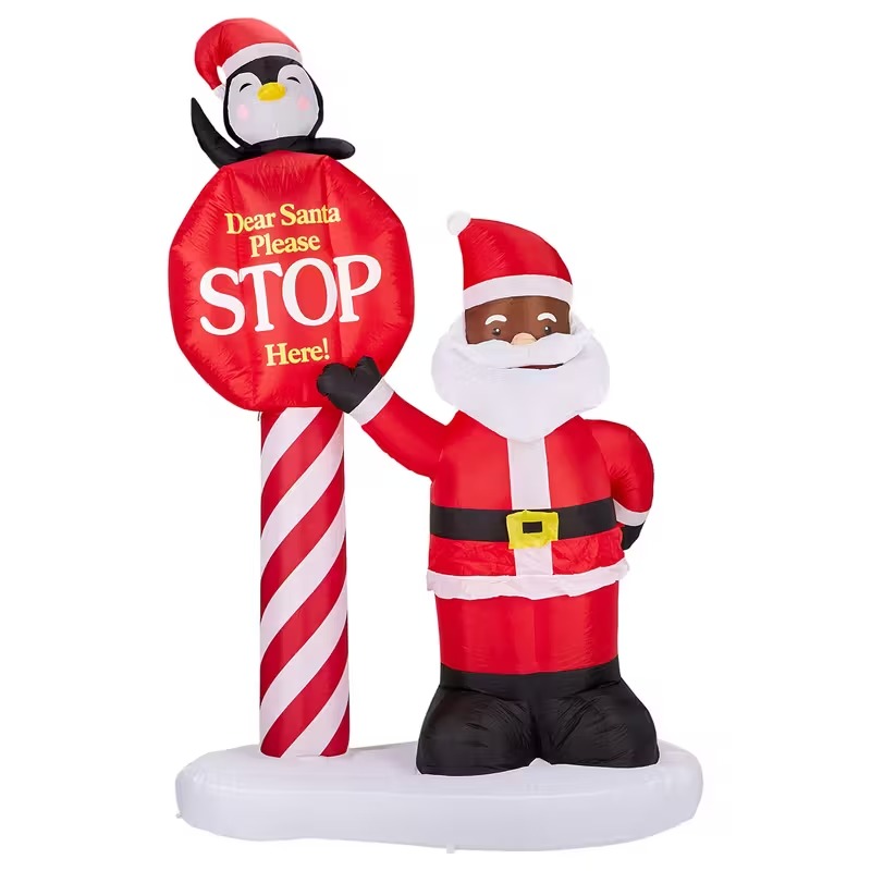 8 ft Christmas Inflatable Santa Claus Black African American -New Sealed Box
