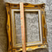 Antique Golden Ornate Baroque Wooden Picture Frame Linen Liner 16/19 Inches