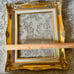 Antique Golden Ornate Baroque Wooden Picture Frame Linen Liner 16/19 Inches
