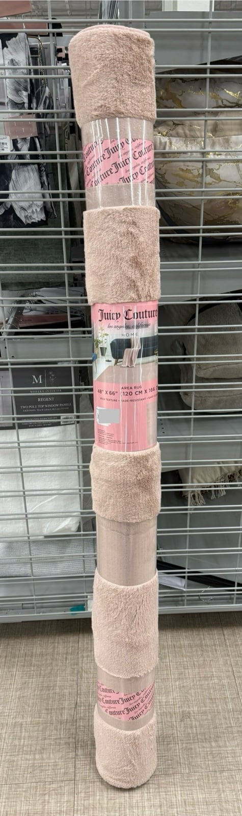 JUICY COUTURE PINK W SILVER SPARKLES AREA RUG