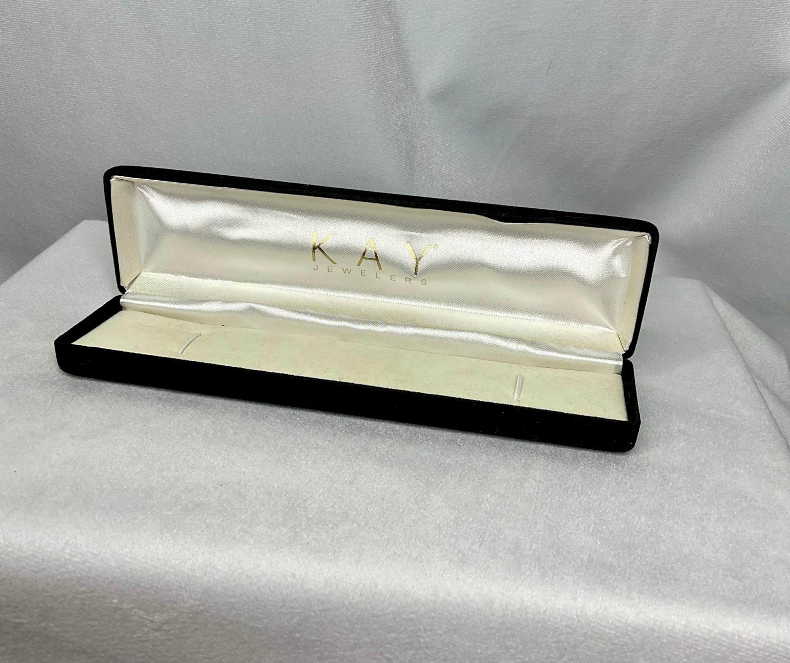 Kay Jewelers Black Velvet Rectangle Bracelet Box