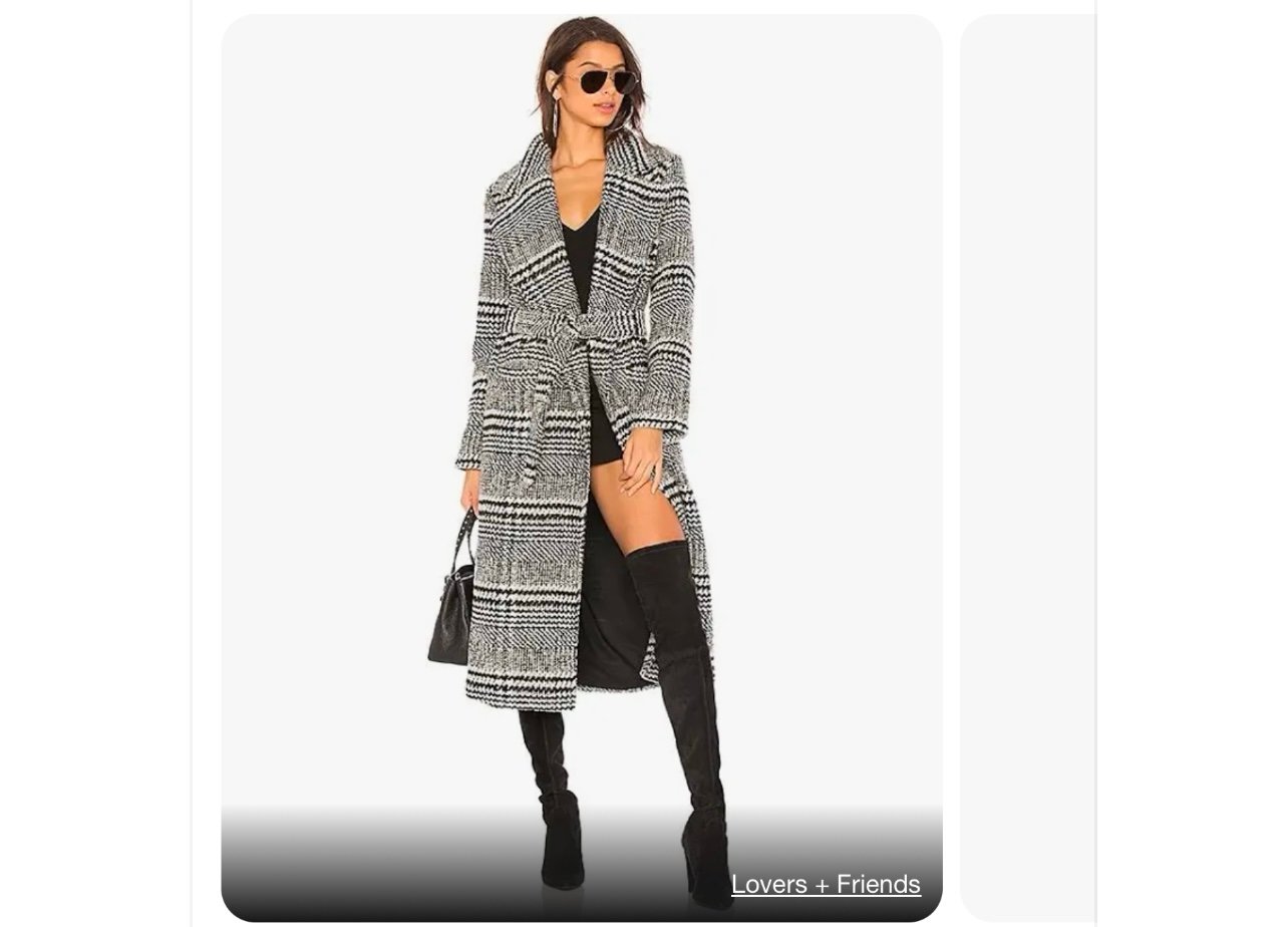 Lovers + Friends Sabra Plaid Longline Plaid Wool Blend Coat Belted
