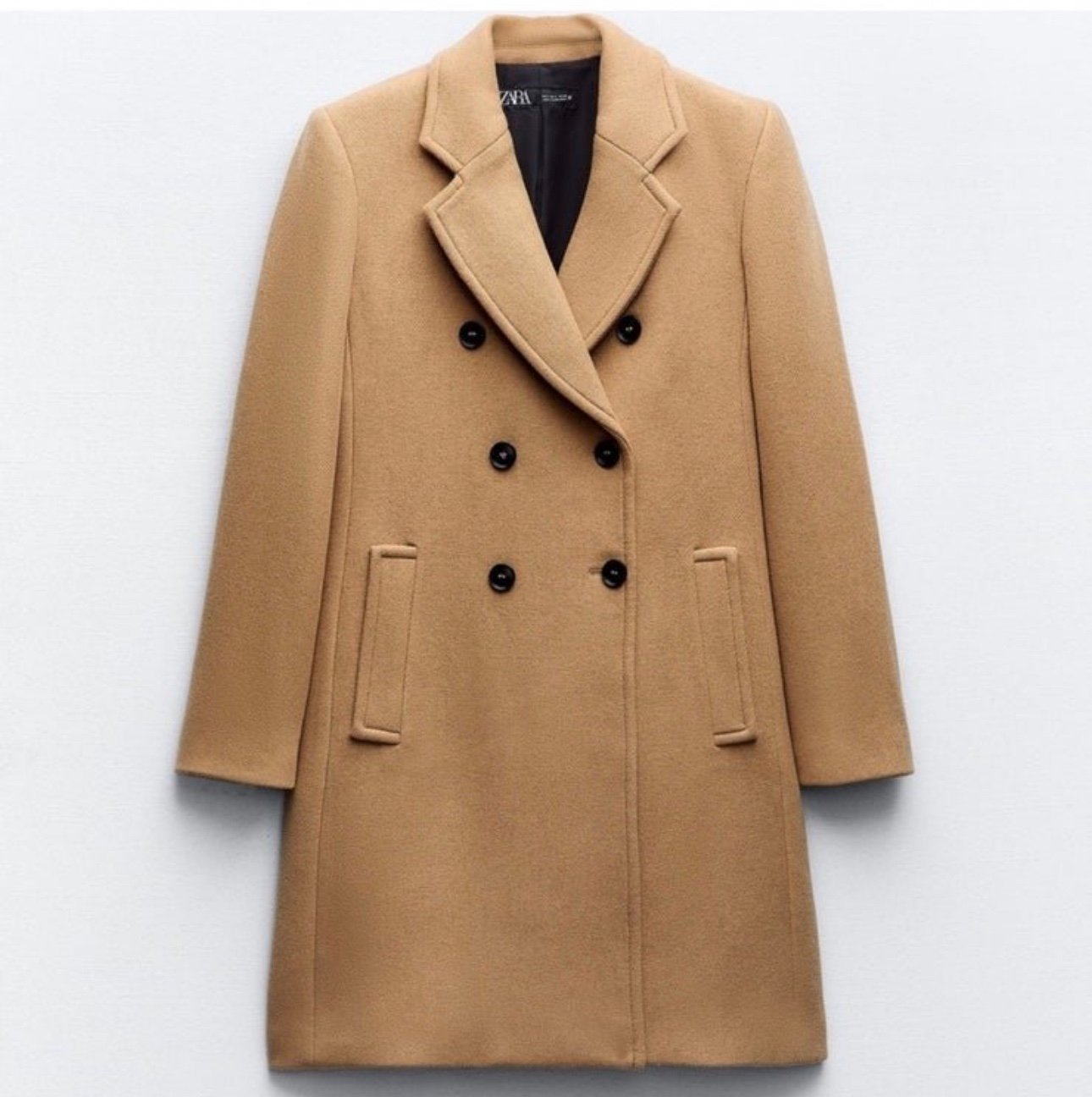 ZARA DOUBLE BREASTED WOOL BLEND COAT