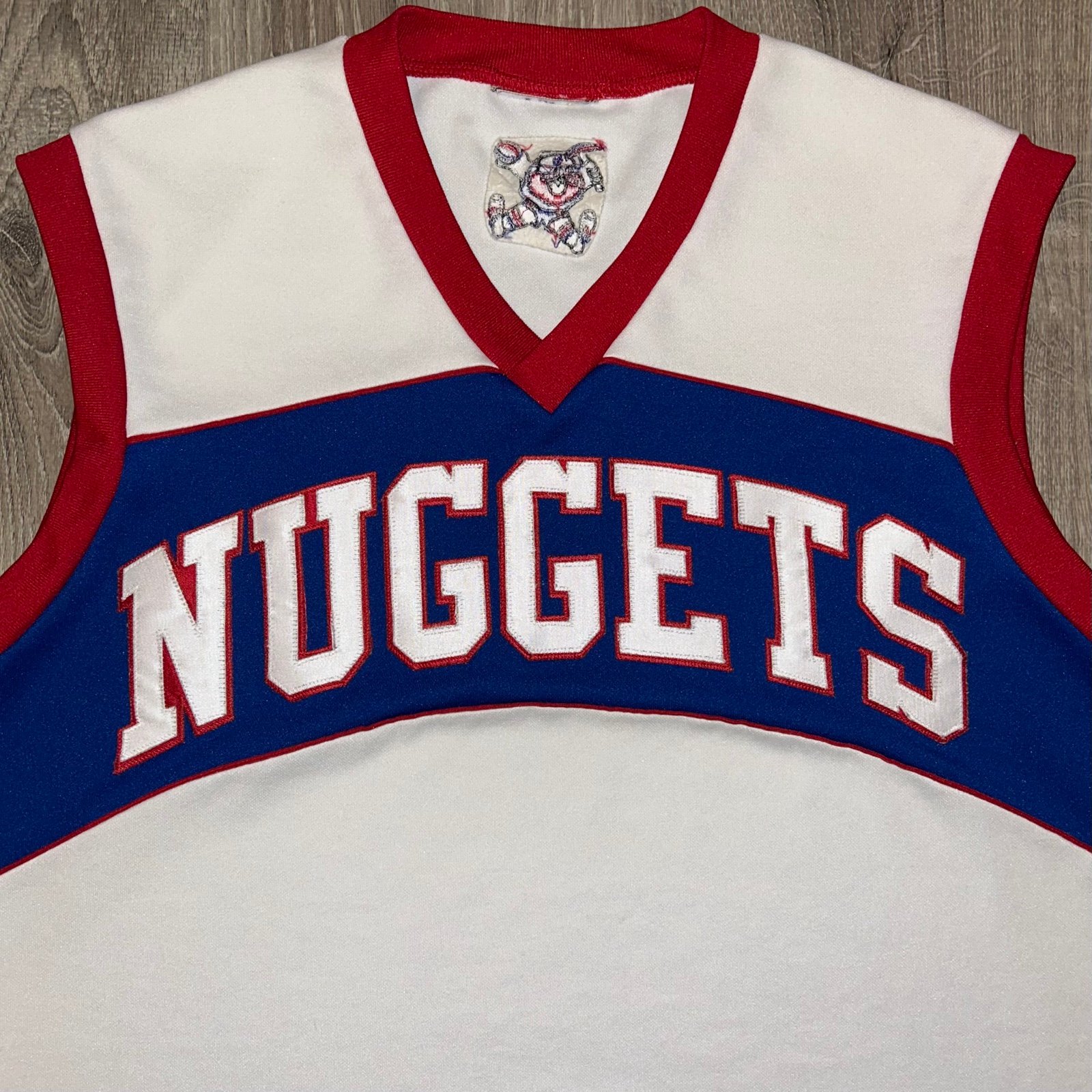 Rare Retro Throwback Denver Nuggets Embroidered Miner Basketball Jersey Men’s L