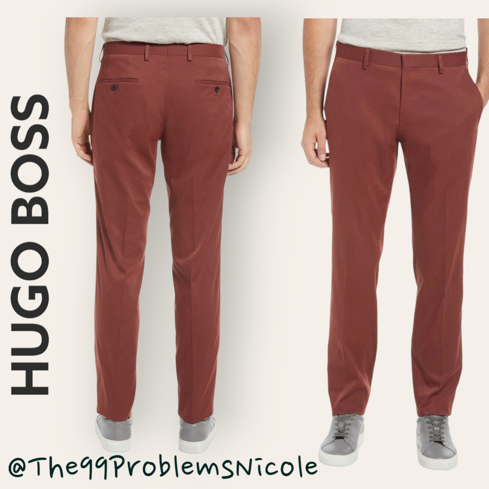 Hugo Boss Genius Trousers in Rust/Copper