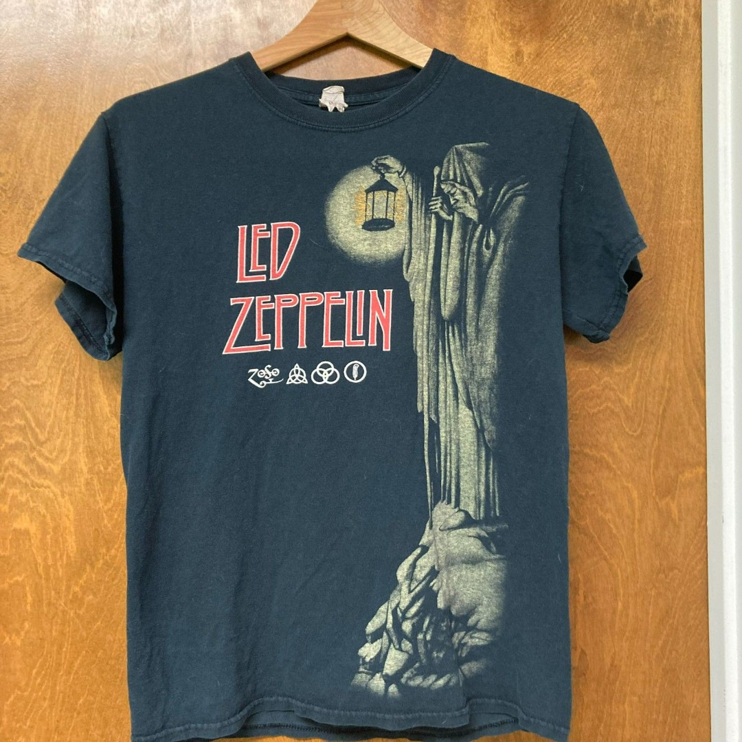Vintage 90s Glidan Led Zeppelin Shirt Large Wizard Men's Size Small