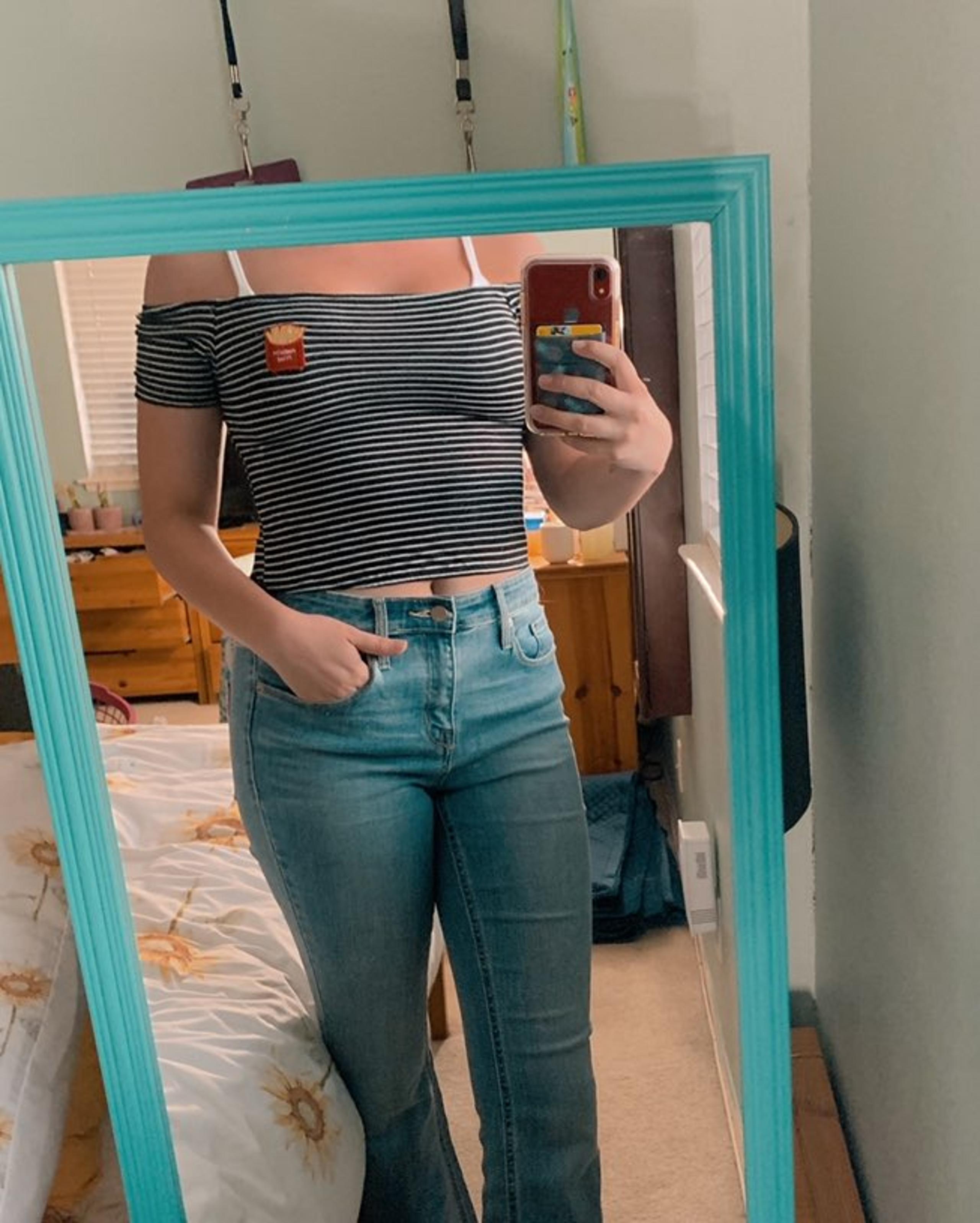 Striped Off The Shoulder Crop