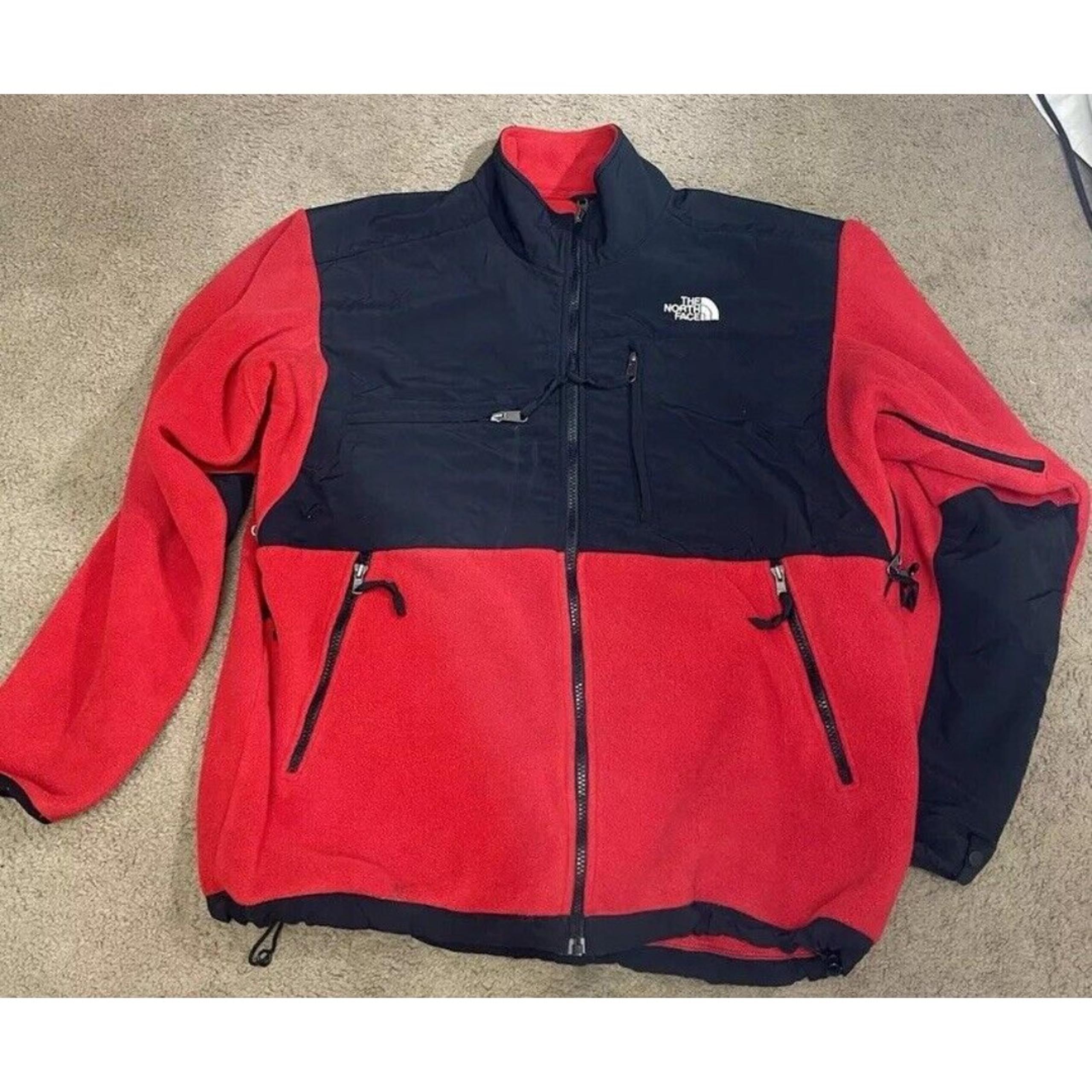 Vintage The North Face Red Denali Jacket Mens L Full Zip Fleece