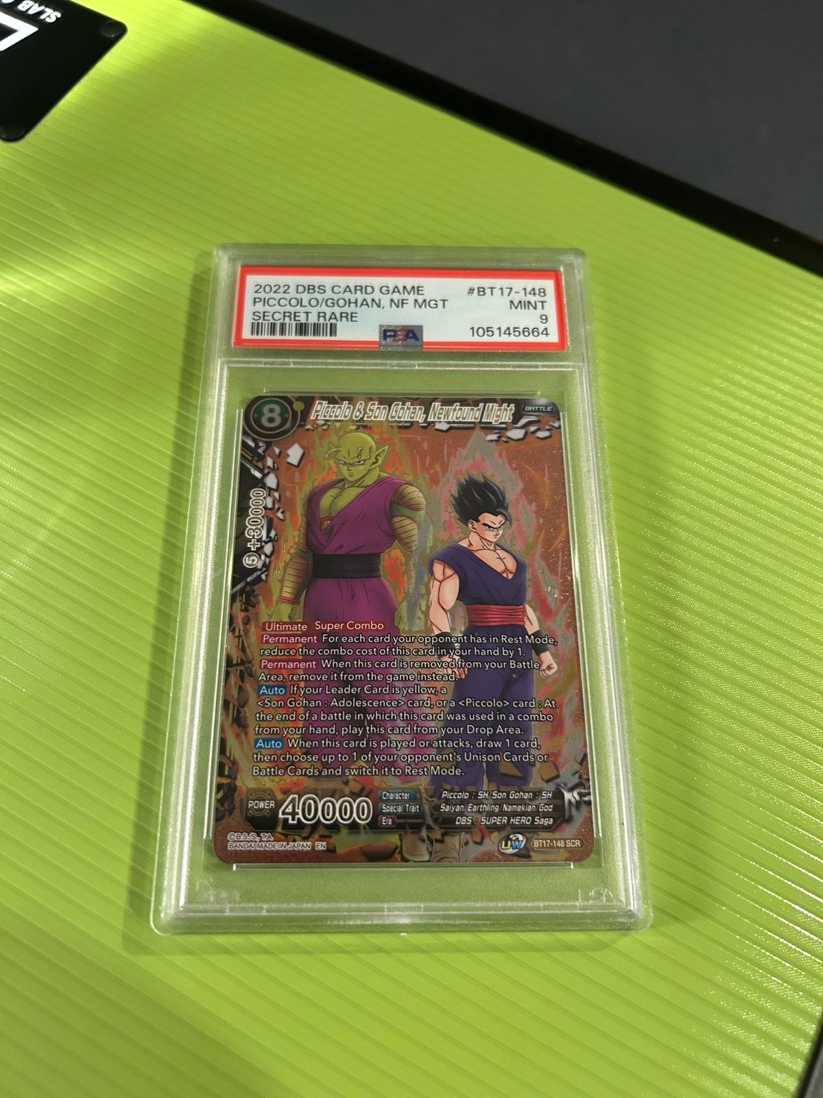 Dbs card game piccolo/gohan secret rare PSA 9