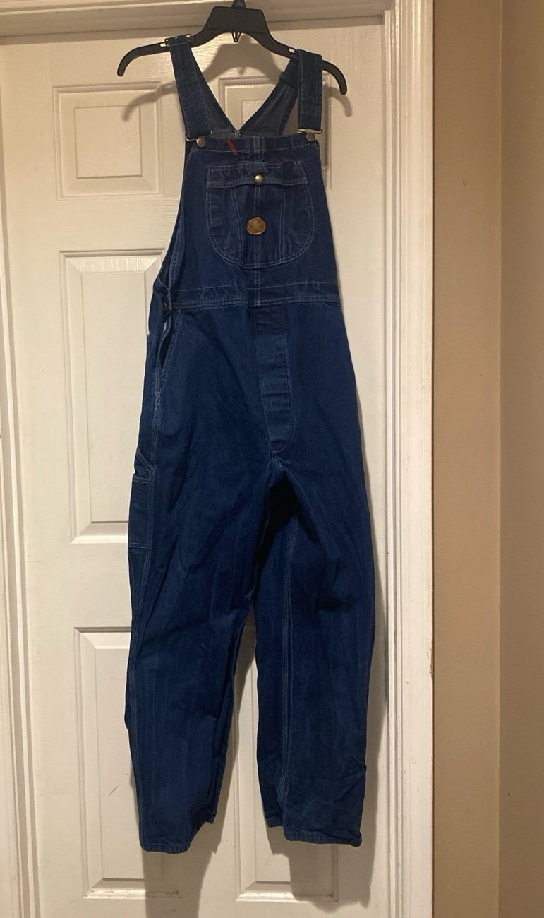 Red Kap Blue Denim Overalls Men’s Size 40x32