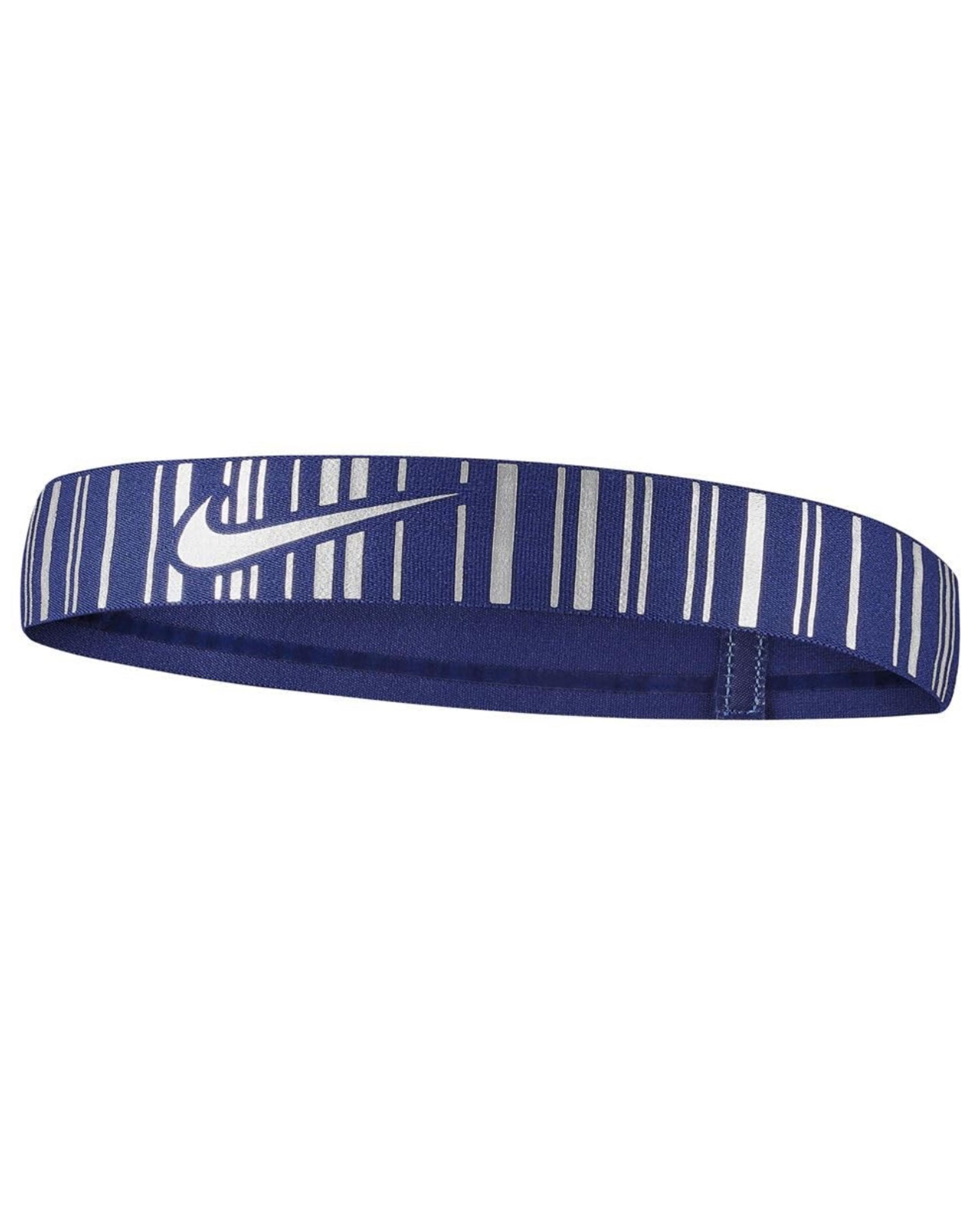 Nike Pro Metallic Headband Adult Unisex Deep Royal/Metallic Silver NEW