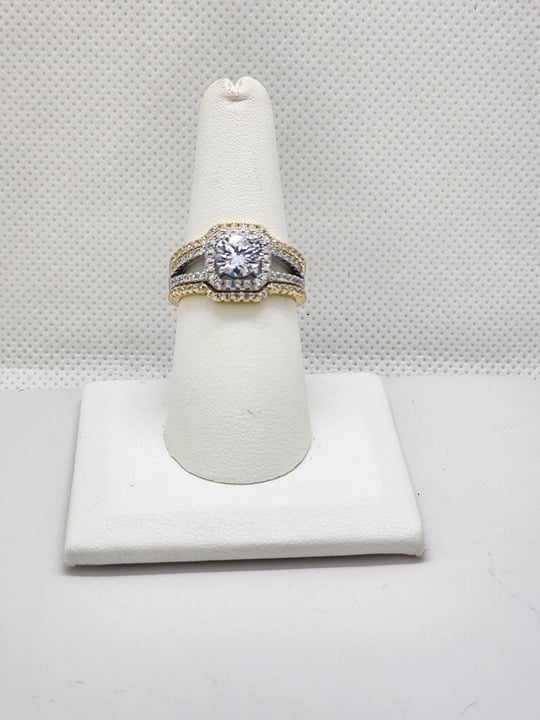 Brand New Sterling Silver 925 3pc White Gemstone Ring