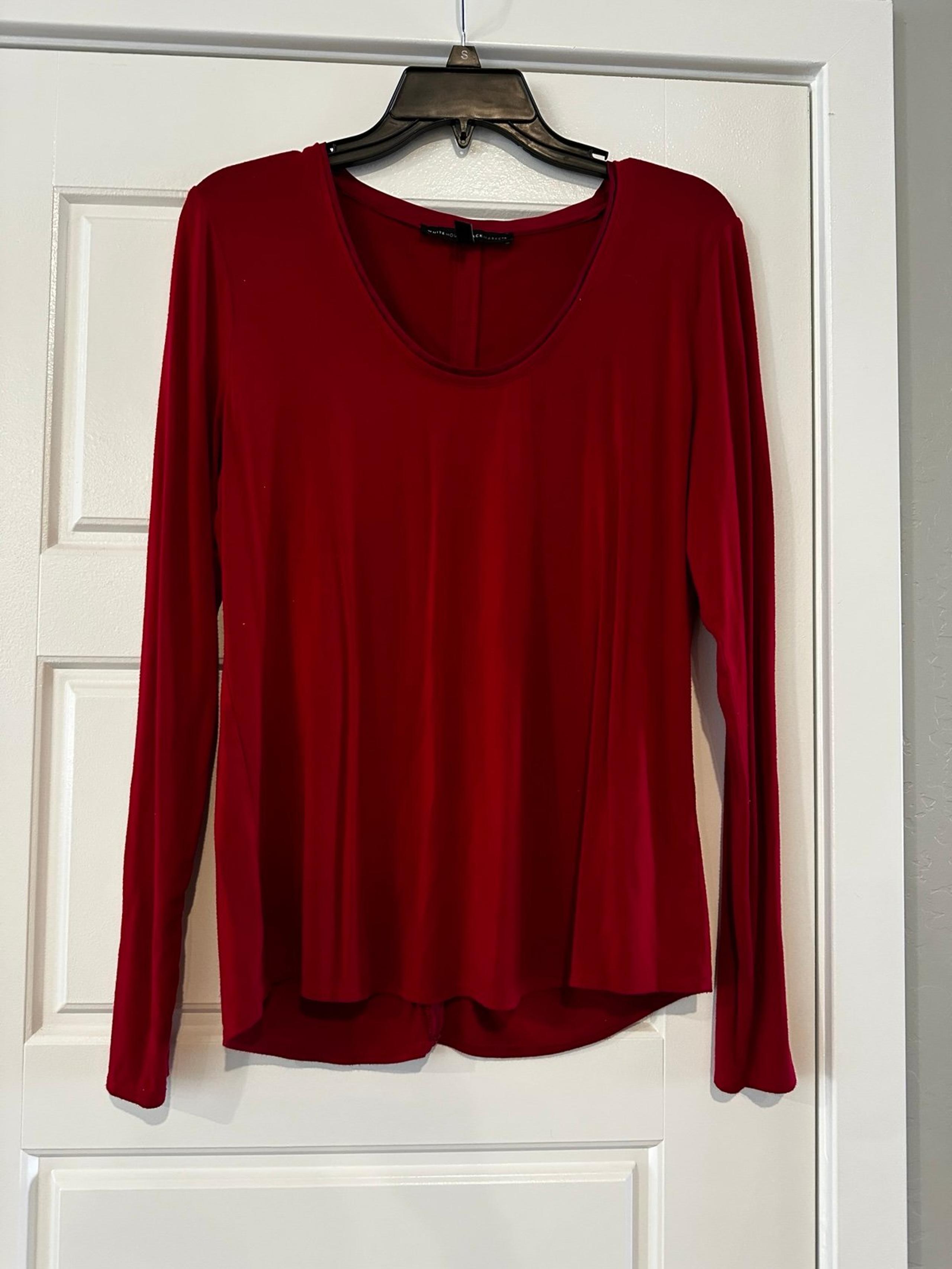 WHBM soft red long sleeve t shirt