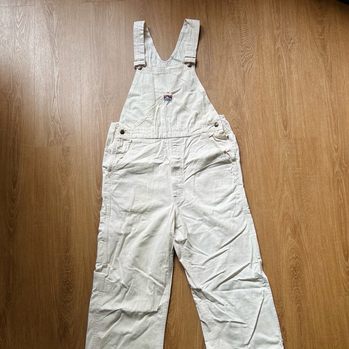 Vintage 60s Ben Davis Herringbone Canvas Overalls Pants Union Made in USA