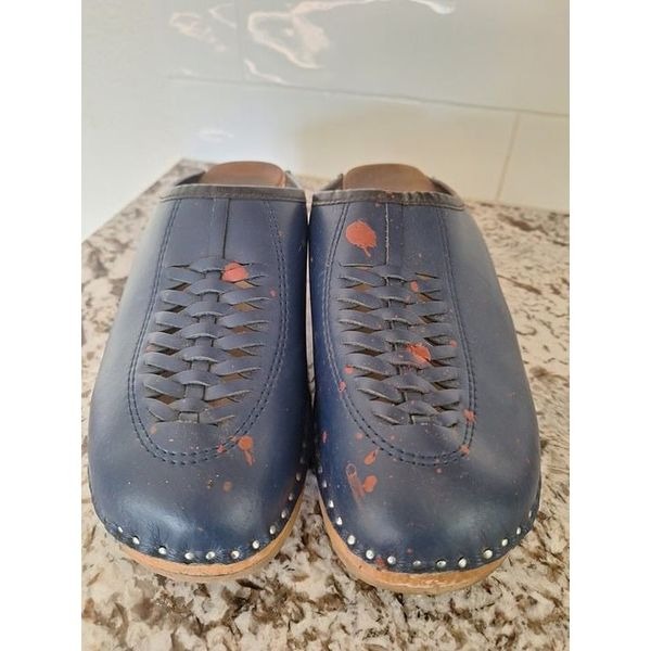 Troentorp Swedish Wooden Clogs Navy Size 41/10