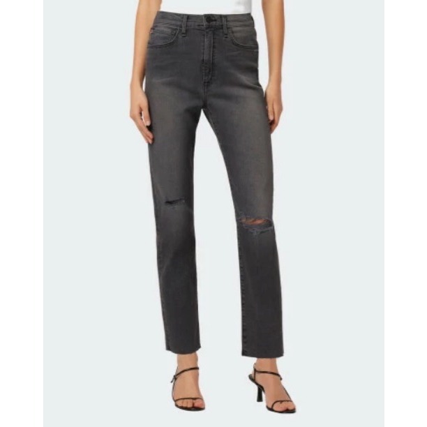 Hudson Jeans Kass High-Rise Straight Jeans Sweet Escape Grey Size 27