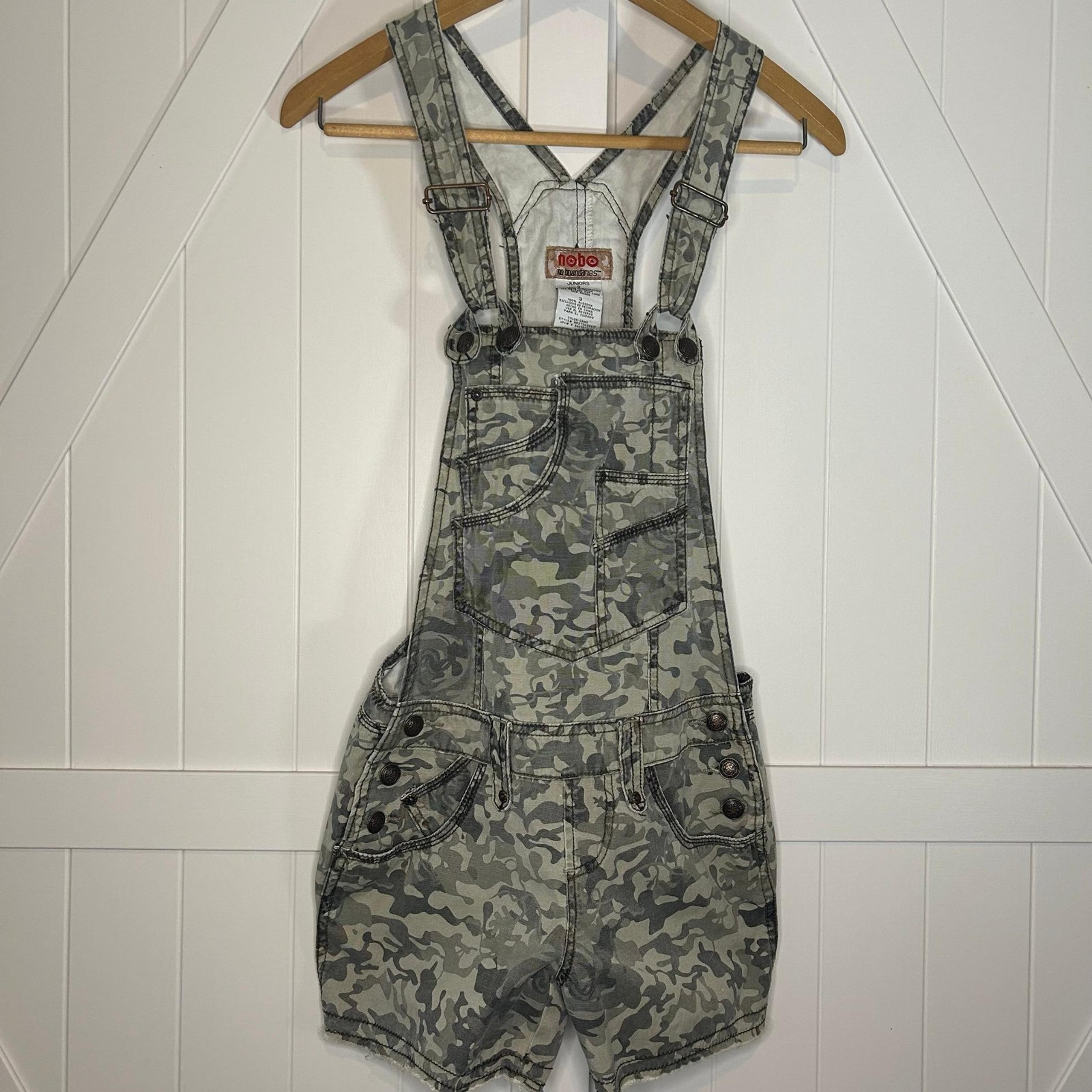Y2K NOBO Camo Short Overalls Size 3