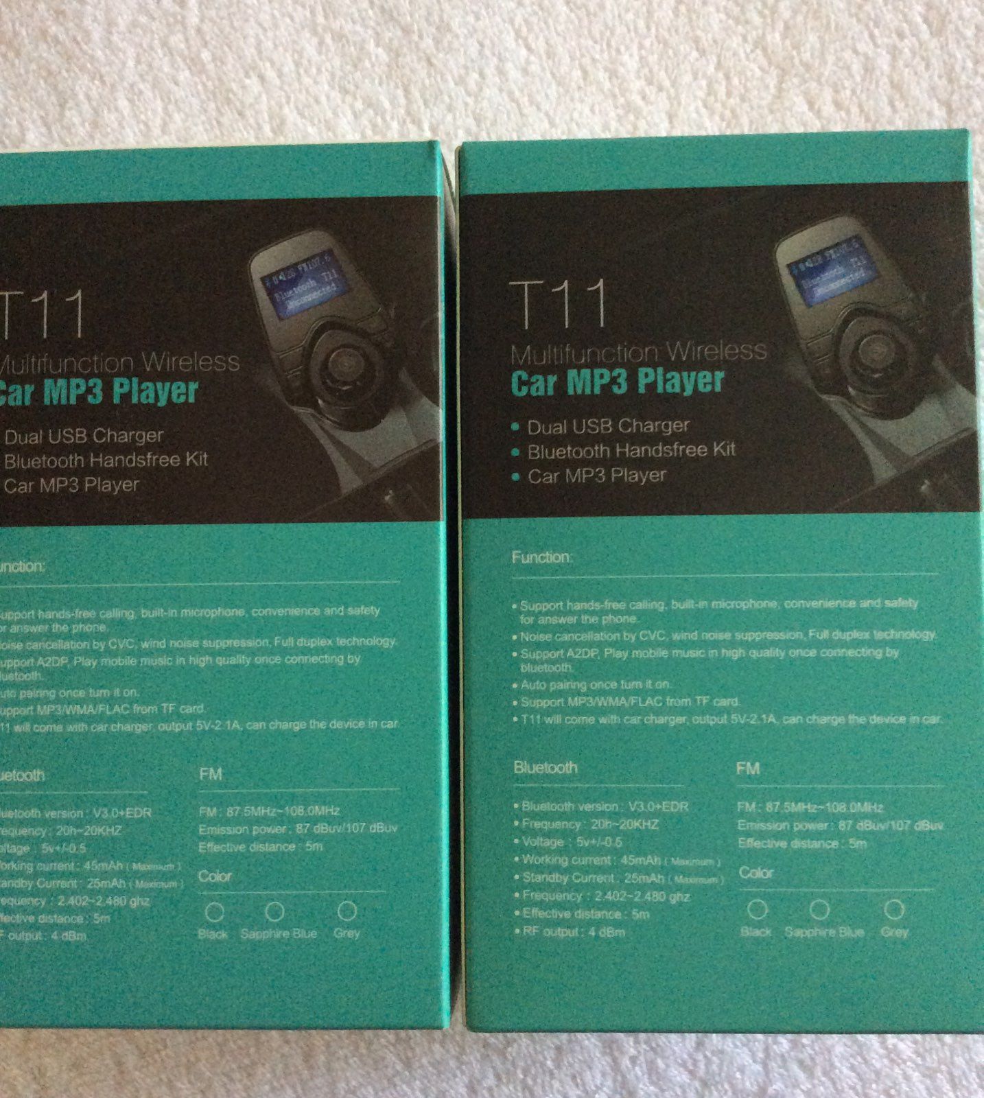 Set Of 2 T11 Multifunction Car MP3 Playe