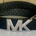 Michael Kors Twist Reversible Black Belt with Diamond Mk Buckle