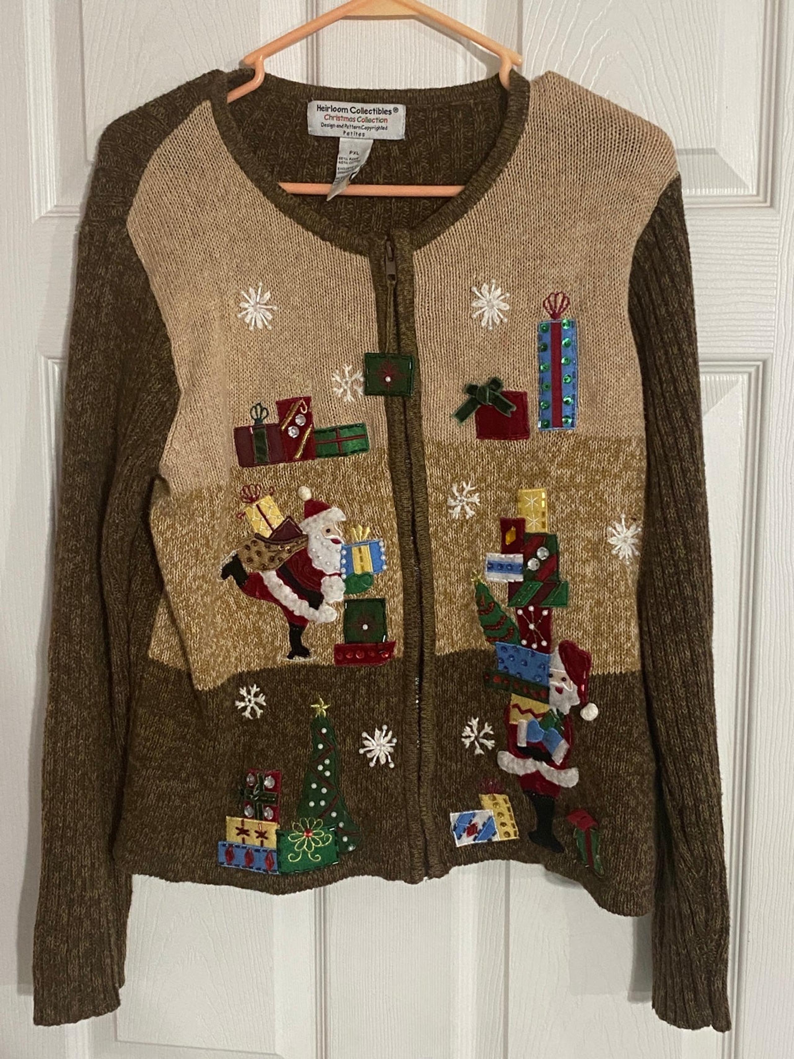 Vintage Heirloom Collectibles womens  Christmas sweater cardigan