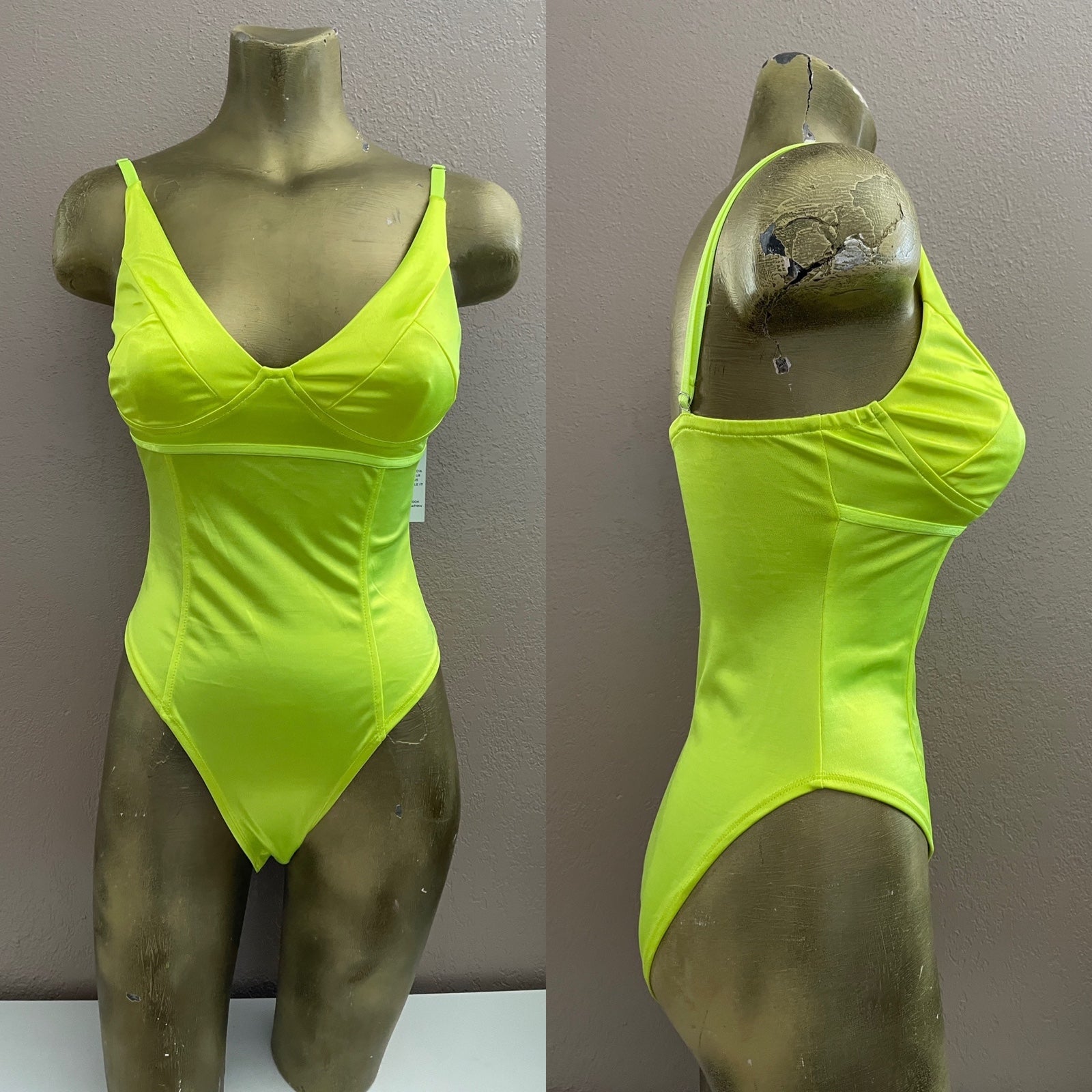 TRACY ANDERSON NWOT Dayglo NEON Flouro BODYSUIT XS - L Festival / Workout/Dance
