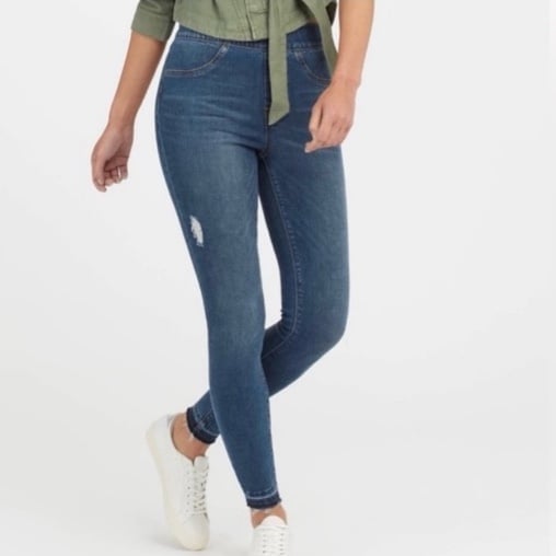 Spanx Distressed Skinny Jeans #20203R shapewear medium wash womens medium