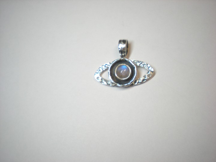 Moonstone Orb evil eye Sterling Pendant